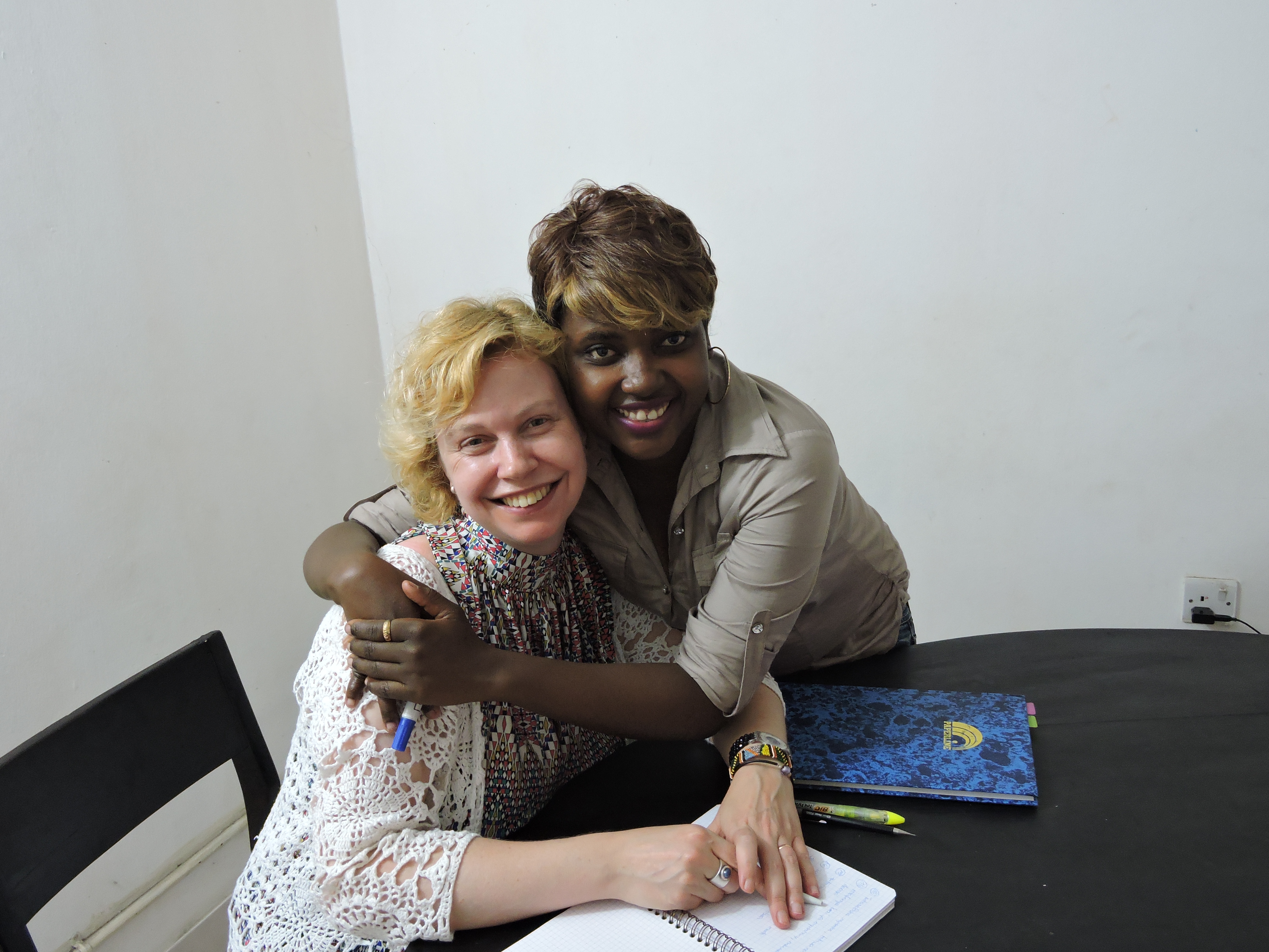 Susan and her Swahili teacher in Dar es Salaam